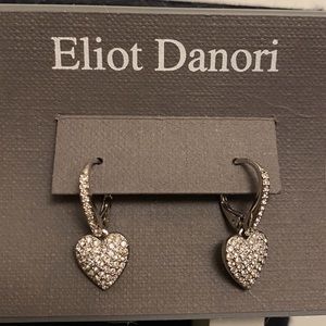 Beautiful Eliot Danori pave heart drop earrings. Brand new.